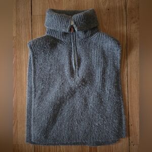 Anthropologie Cashmere Vest Mock Neck Sleeveless Gray Top Women's Small
